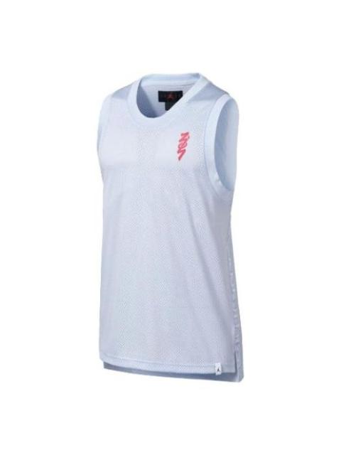 Men's Air Jordan Pattern Printing Mesh Round Neck Sports Vest White DR2112-453