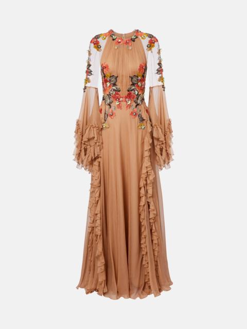 Zilara embellished silk georgette gown