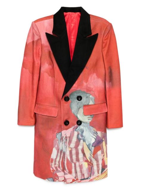 Watercolor girl coat