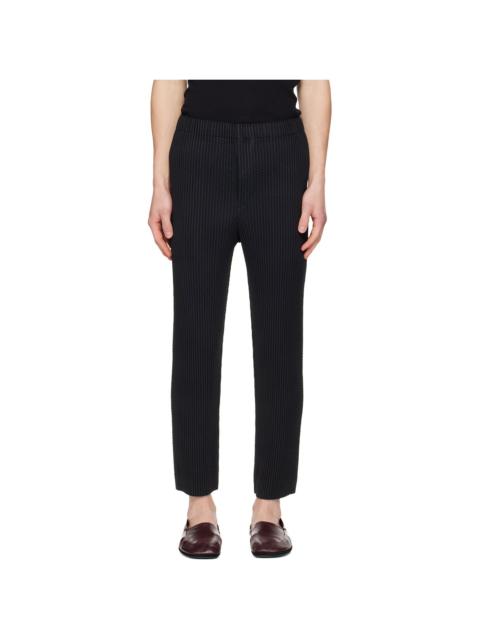 Black Wickerwork Mesh Trousers
