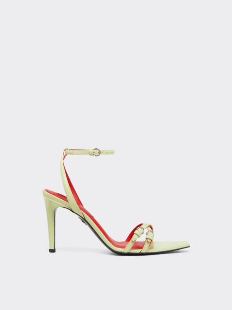 Glossy leather sandals