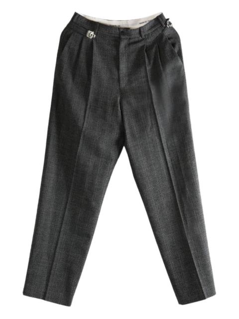 Regolatore pleated herringbone trousers