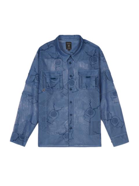 Brain Dead x South2 West8 Engineered Mesh Fishing Button Up Shirt - Slate