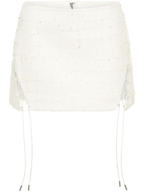 snakeskin-effect leather skirt