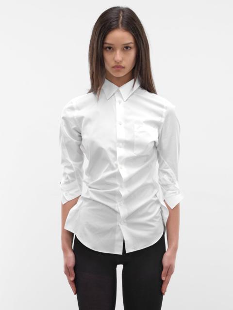 White Asymmetric Cotton Blouse