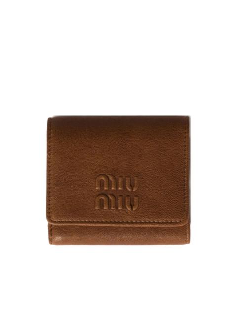 logo-embossed leather wallet