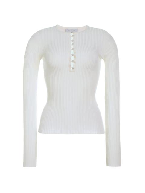 Mirta Knit Sweater in Ivory Merino Wool