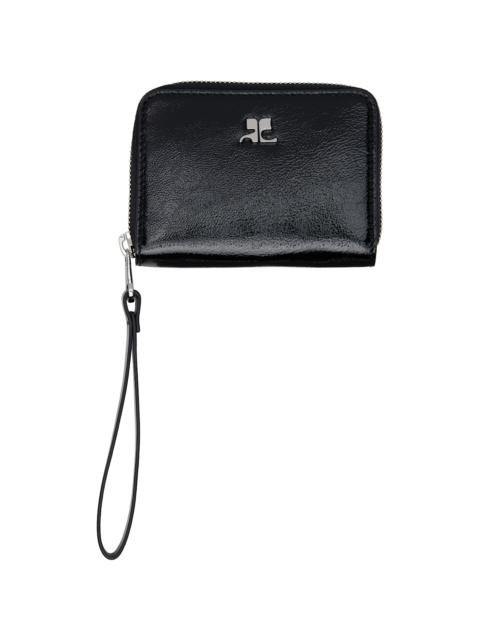 Black Naplack Zipped Compact Wallet