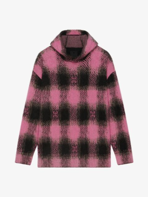 HOODIE IN 4G PLAID MOHAIR