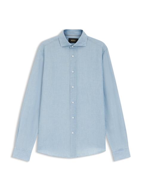 REGULAR-FIT SHIRT IN ITALIAN-MADE LINEN AND COTTON