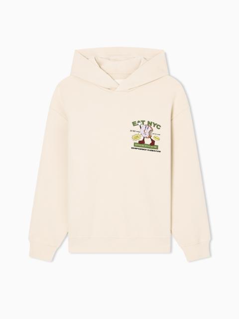 NEW YORK CAPSULE COLLECTION EAT NYC PRINT JERSEY HOODED SWEATSHIRT