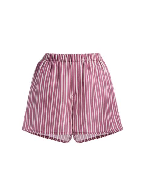 Franca Striped Silk Shorts pink