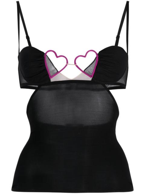 heart-detail bustier top
