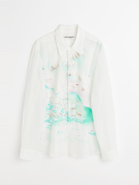 Adorn Shirt Sea View Print Cotton Silk