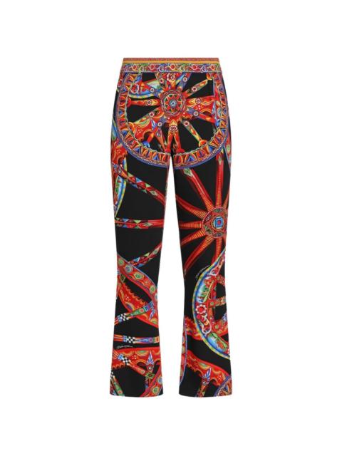 Carretto-print charmeuse leggings