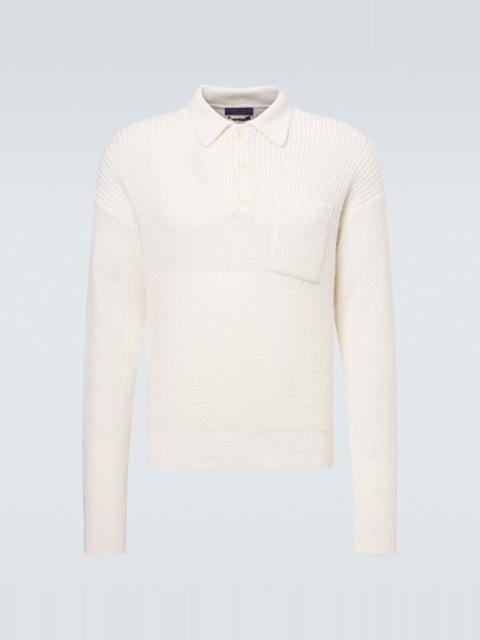 Silk and linen polo sweater