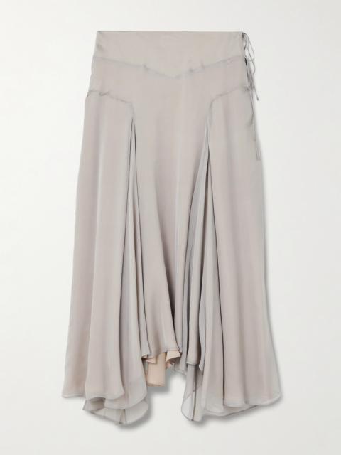 Alyse Asymmetric Pleated Silk-chiffon Skirt