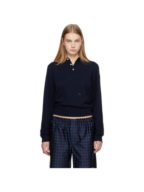 Navy Knit Polo