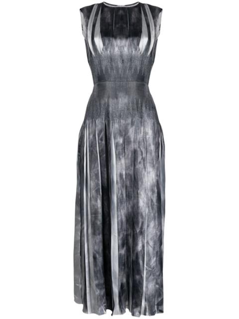 box-pleated sleeveless maxi dress