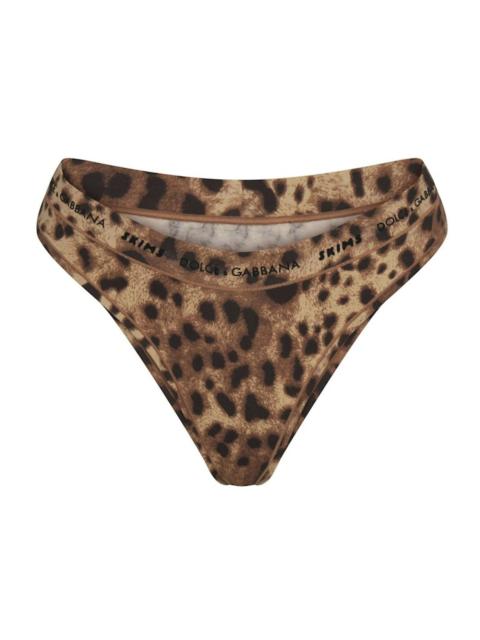 SKIMS x Dolce&Gabbana Cotton Jersey Cheeky Tanga Leopard