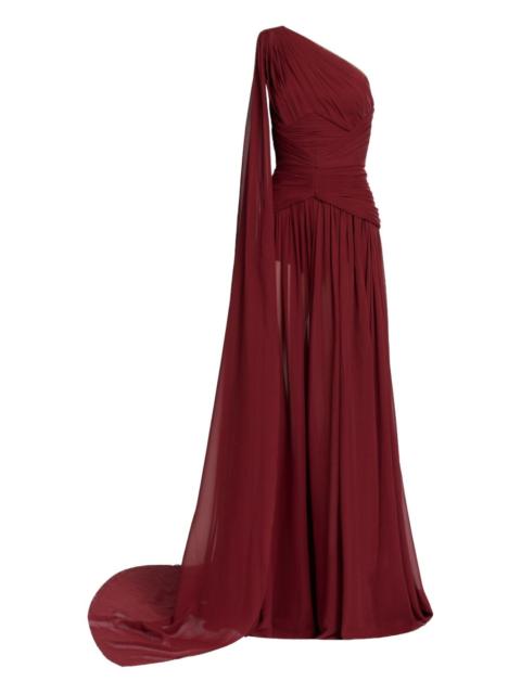 one-shoulder split maxi dress