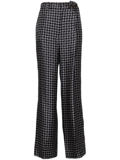 high-waist twill pants