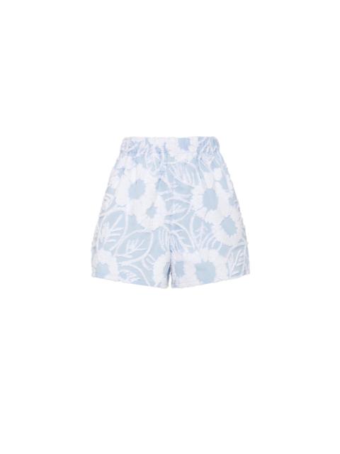 Embroidered poplin shorts