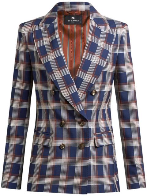 check tweed blazer