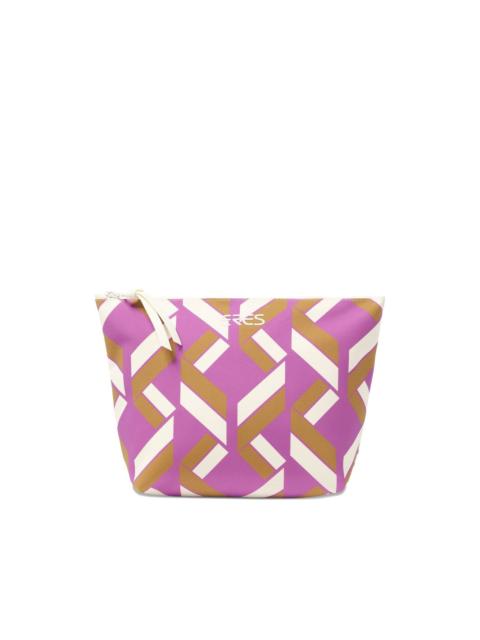 Pocket swim geometric-pattern clutch bag