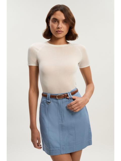 Denim Seamed Mini Skirt