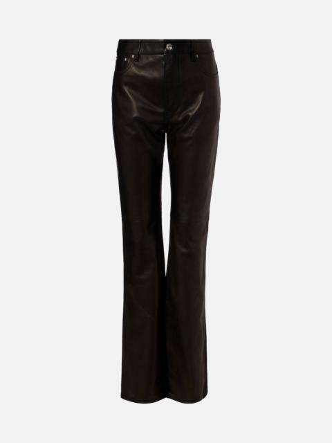 Leather flared pants