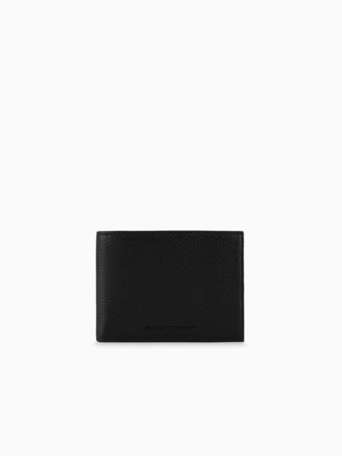 TUMBLED-LEATHER WALLET WITH COIN PURSE