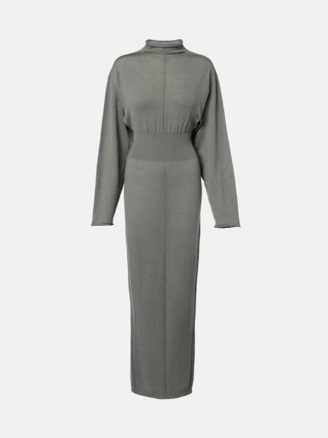 Con virgin wool maxi dress