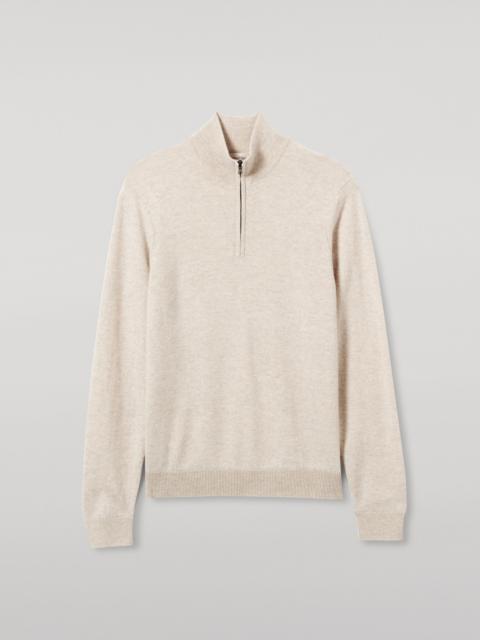 Rory Natural Classic Cashmere Zip Neck Jumper