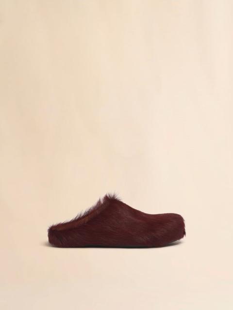 RED LONG HAIR CALFSKIN FUSSBETT SABOT