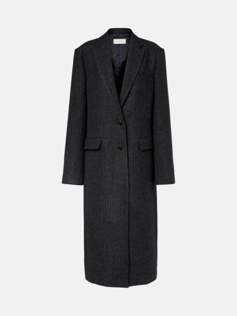 Chalk stripe wool coat