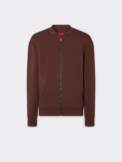 Bomber sweatshirt in scuba fabric