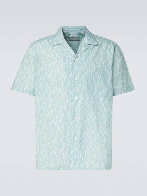 Printed cotton-blend bowling shirt