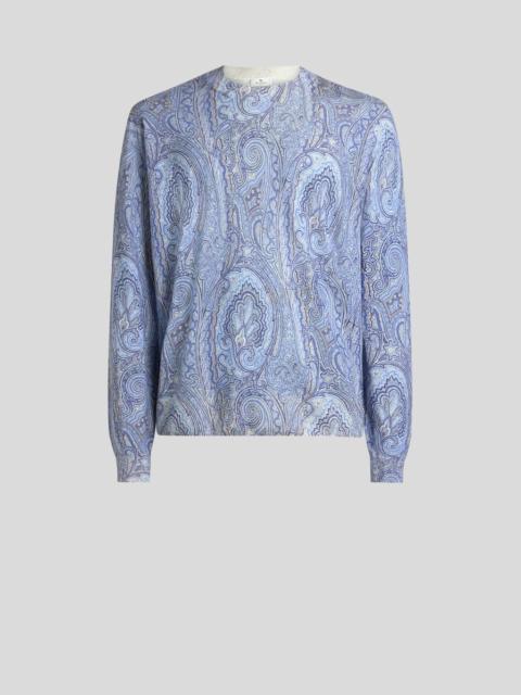 SILK AND CASHMERE SWEATER WITH FLORAL ARNICA MOTIF