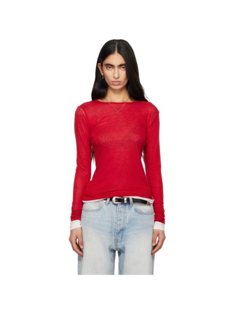 Red Layered Long Sleeve T-shirt