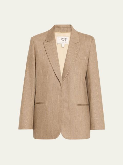 Sweet Pea Stretch Wool Pintuck Blazer