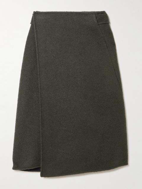 Bodhi Wool-blend Bouclé-twill Midi Wrap Skirt