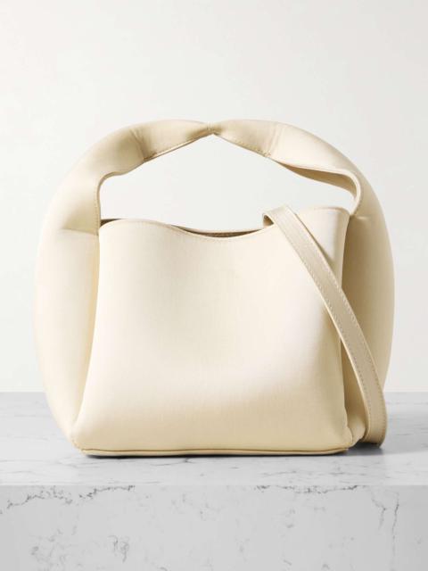 Bucket organic cotton-blend satin tote Ecru