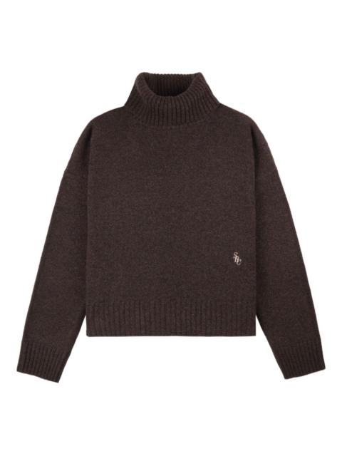 SRC roll-neck logo-embroidered sweater