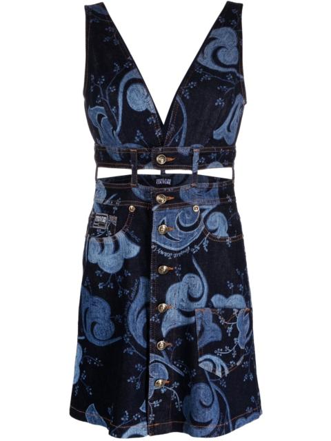 cut-out denim dress