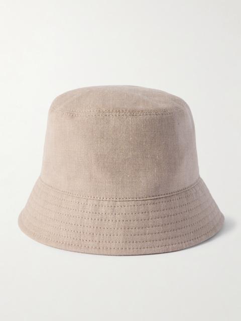 Embellished Linen And Wool-blend Bucket Hat