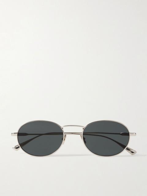 Round-frame gold-tone sunglasses Silver