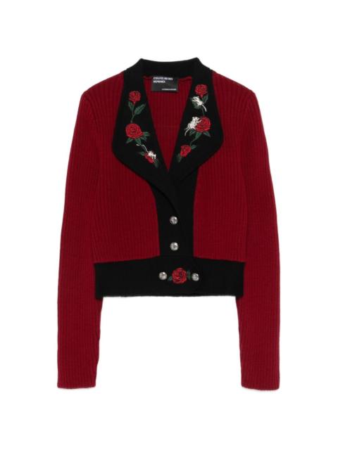 Rats embroidery button cardigan