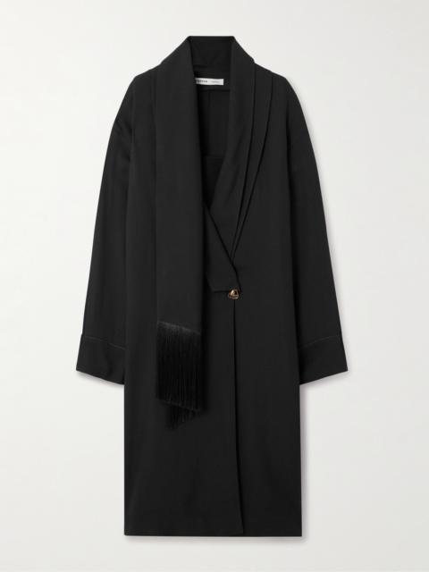 Scarf-detailed Crepe Midi Dress