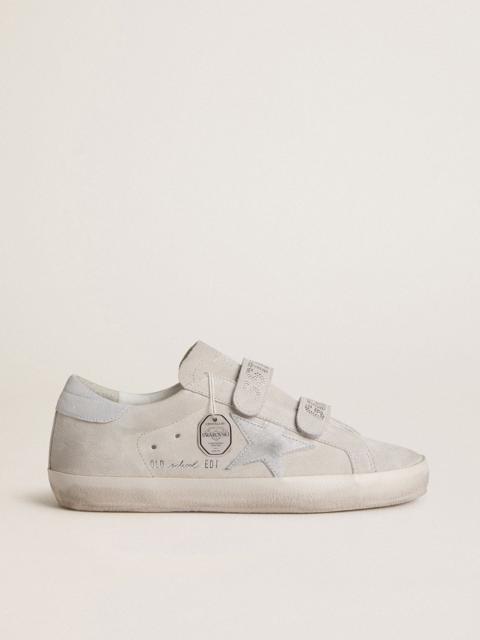 Women's Old School in light gray suede with a leather star with micro-glitter
